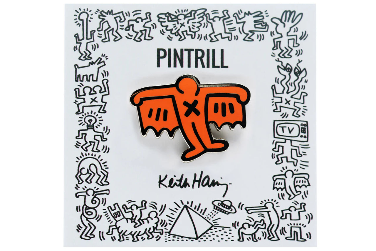 KEITH HARING BAT DEMON PIN